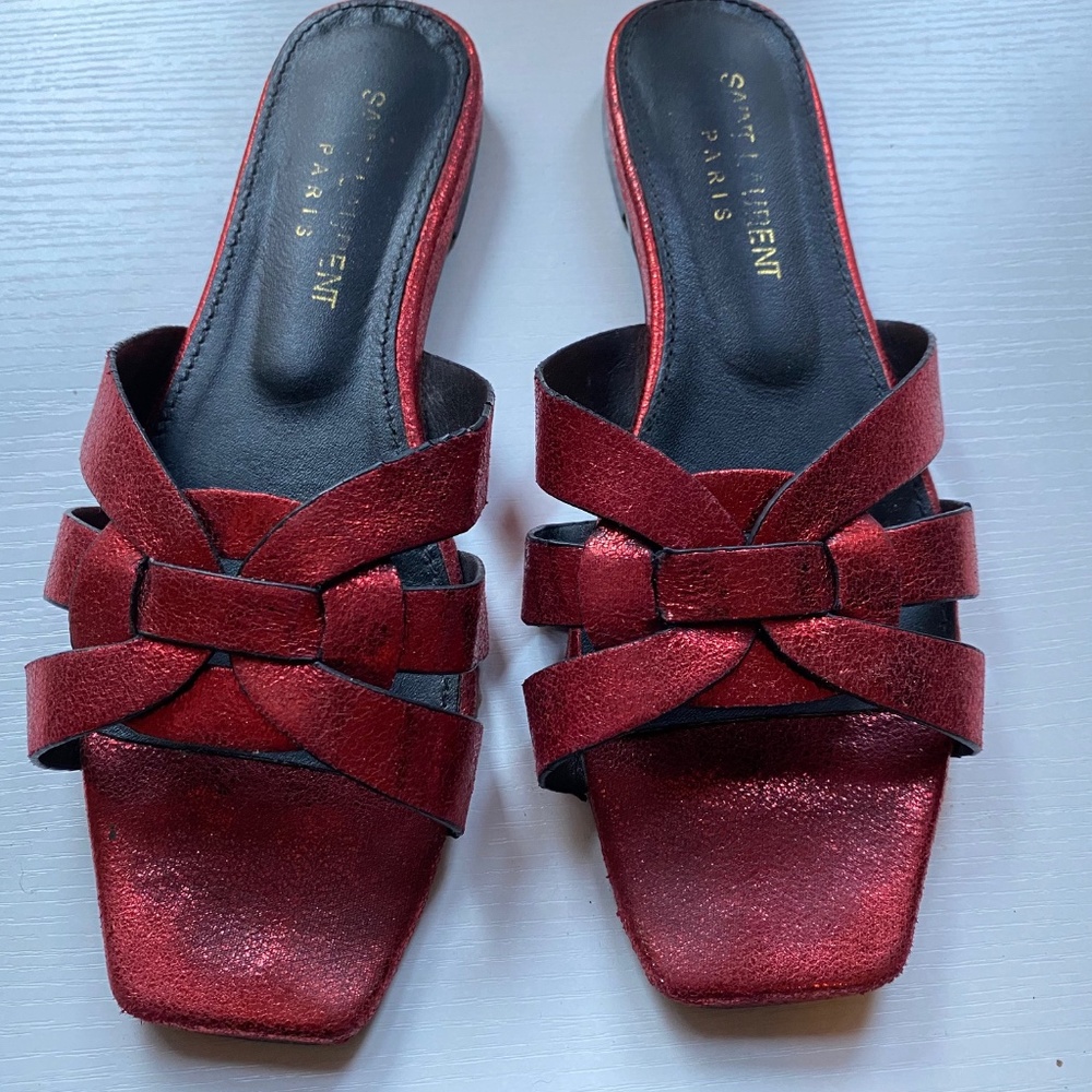 YSL red sandals